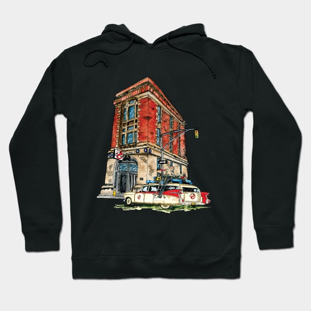 Ecto- 1 / Firehouse, Hook & Ladder Company 8 Hoodie by mpflies2